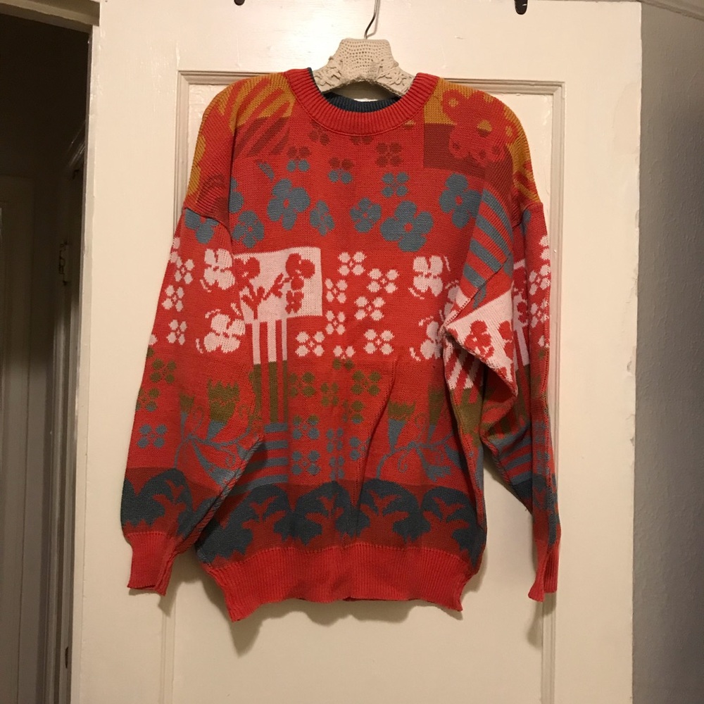 Vintage Floral Grandpa Sweater